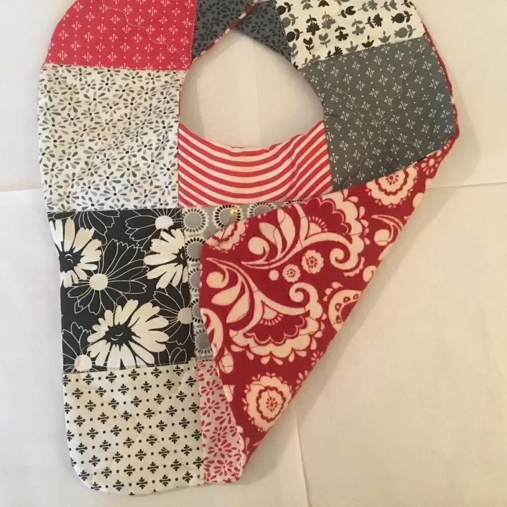 Handmade Quilted Reversible Baby Bib 3/$25 - Picture 3 of 5
